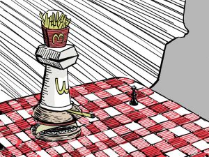把快餐画成棋子