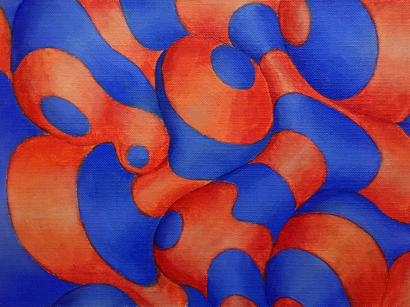 非物象绘画使用水混合油画