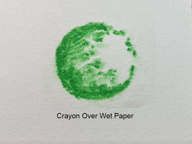 比较水溶性蜡笔做的标记