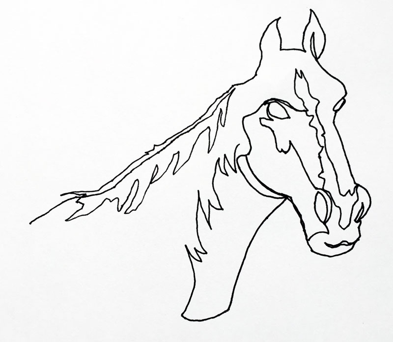 马的连续线条画