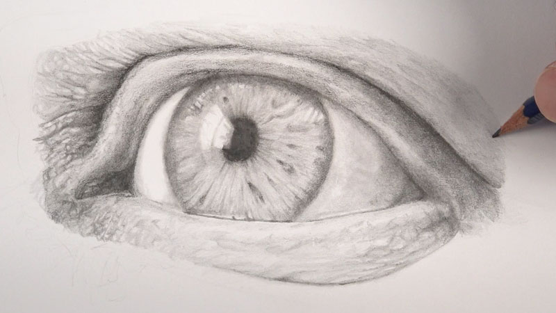 素描眼睛-步骤四继续-绘制现实的皮肤纹理