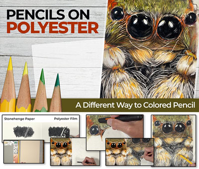 铅笔在聚酯-不同的彩色铅笔