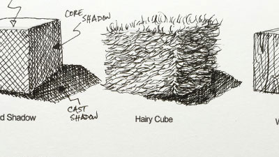纹理与钢笔和墨水的教训系列