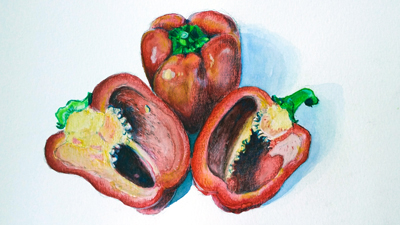 水彩画和彩色铅笔课